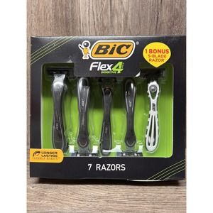 Bic Men's Disposable Razor Set Includes 6 Flex 4 Sensitive + 1 Flex 5 - New